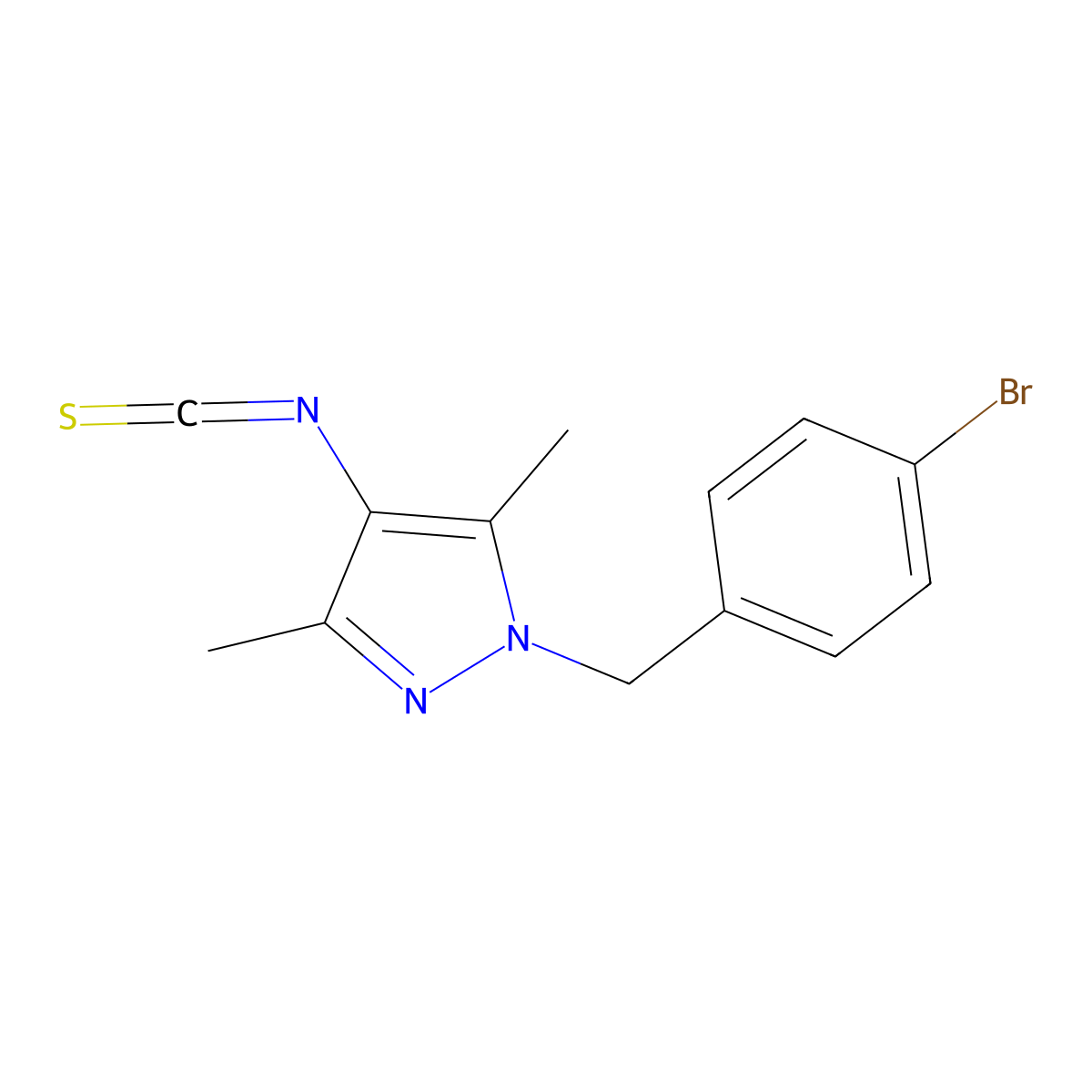 1-(4-Bromo-benzyl)-4-isothiocyanato-3,5-dimethyl-1H-pyrazole molecular structure, CAS 1004193-41-2