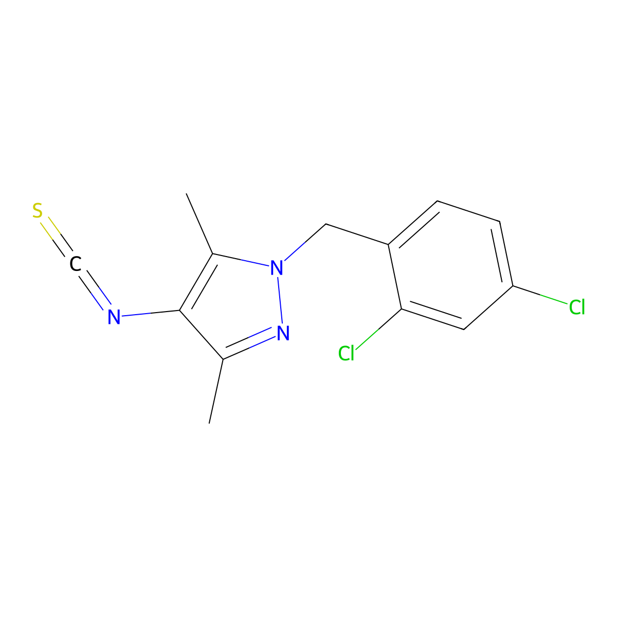 1-(2,4-Dichloro-benzyl)-4-isothiocyanato-3,5-dimethyl-1H-pyrazole molecular structure, CAS 1004193-43-4