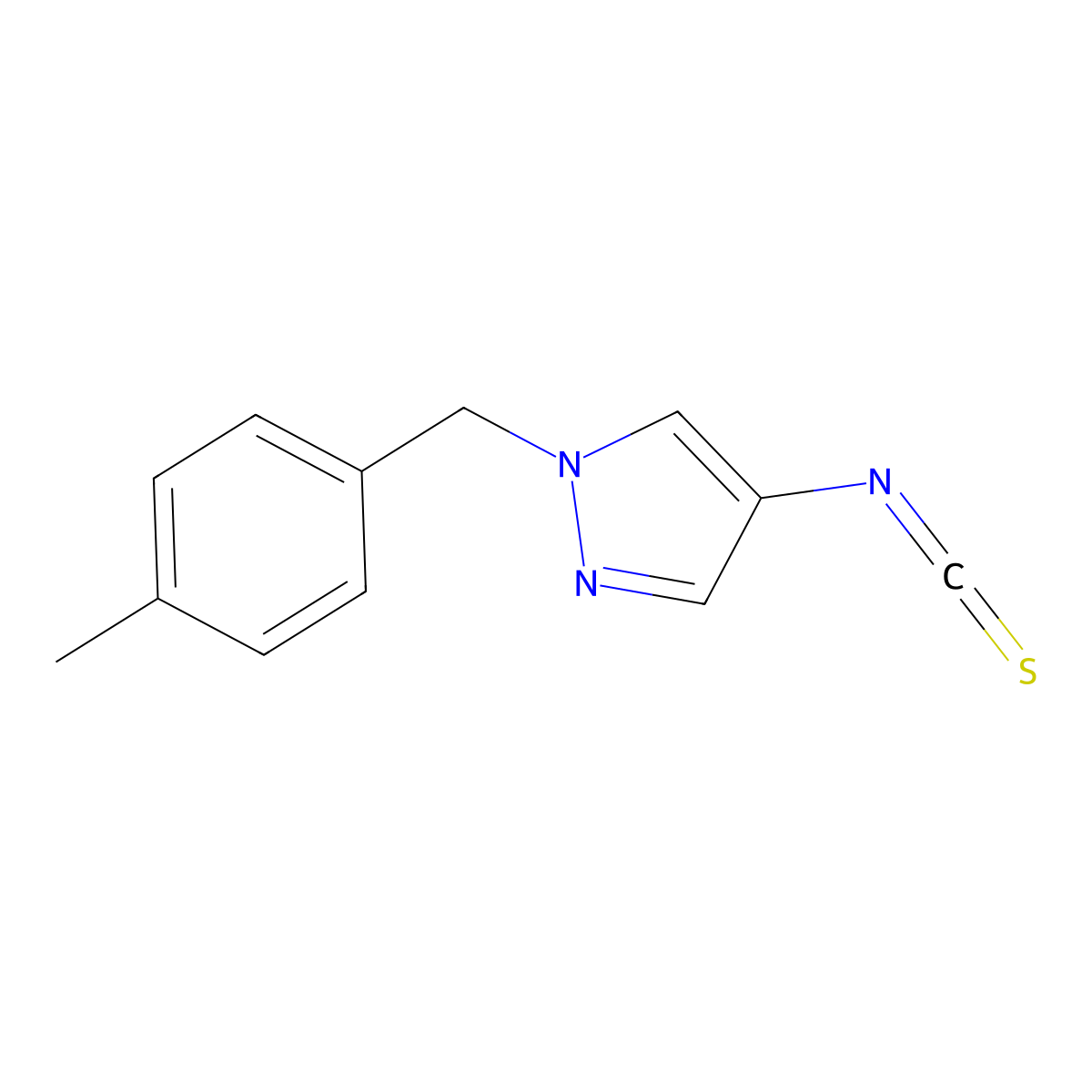 4-Isothiocyanato-1-(4-methyl-benzyl)-1H-pyrazole molecular structure, CAS 1004193-45-6