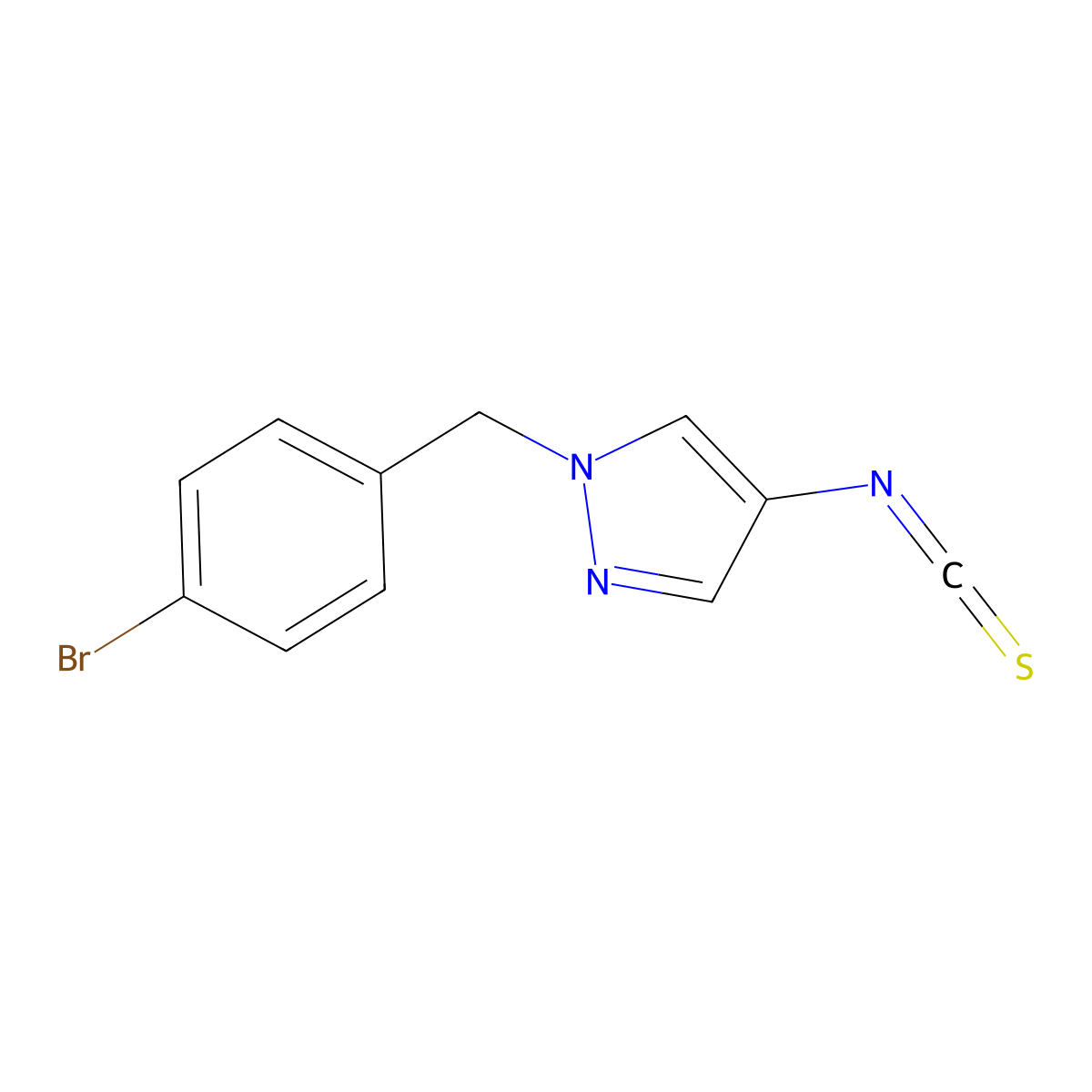 1-(4-Bromo-benzyl)-4-isothiocyanato-1H-pyrazole molecular structure, CAS 1004193-49-0