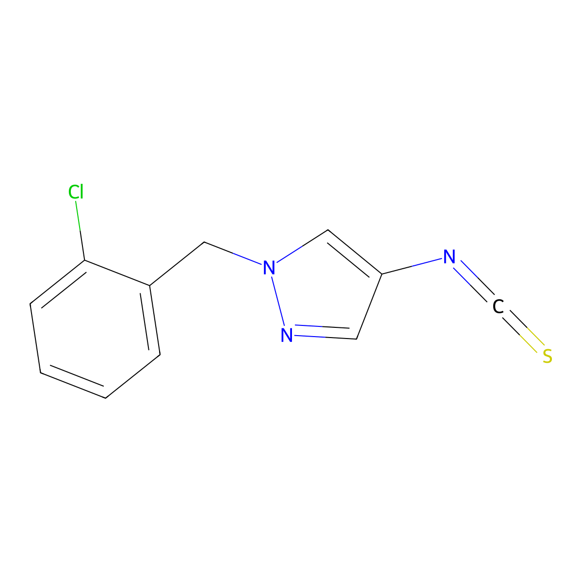 1-(2-Chloro-benzyl)-4-isothiocyanato-1H-pyrazole molecular structure, CAS 1004193-50-3