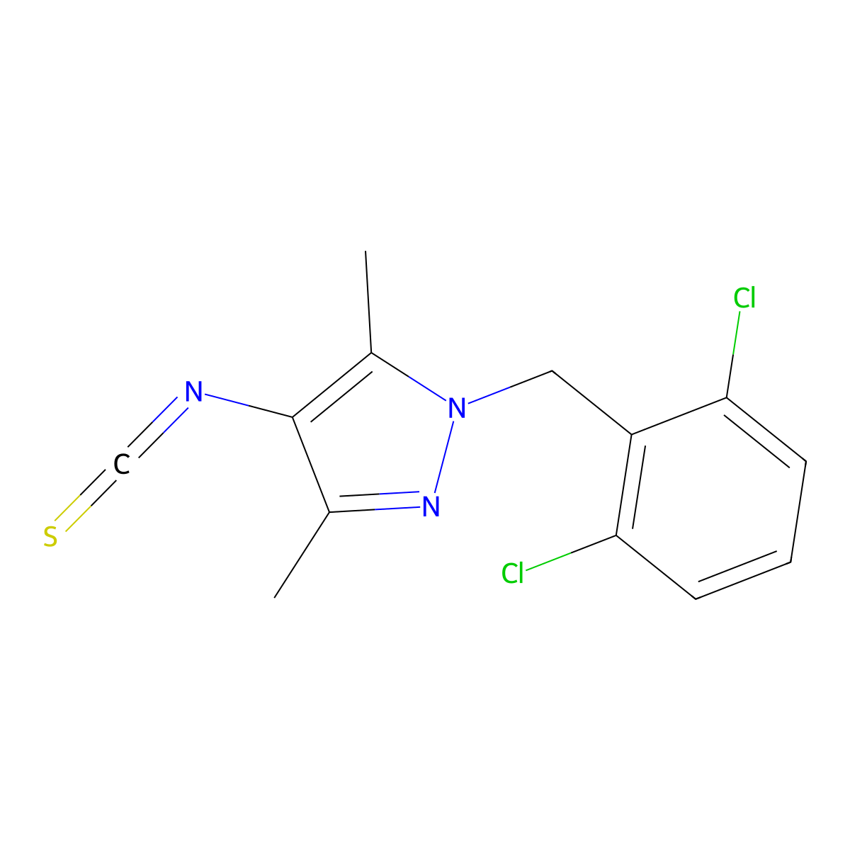 1-(2,6-Dichloro-benzyl)-4-isothiocyanato-3,5-dimethyl-1H-pyrazole molecular structure, CAS 1004193-58-1