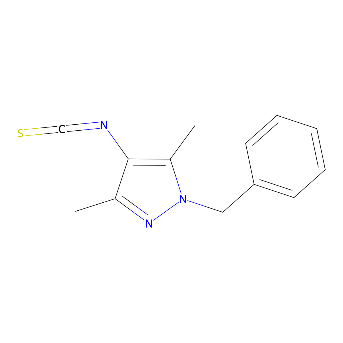 1-benzyl-4-isothiocyanato-3,5-dimethyl-1H-pyrazole molecular structure, CAS 1004193-59-2