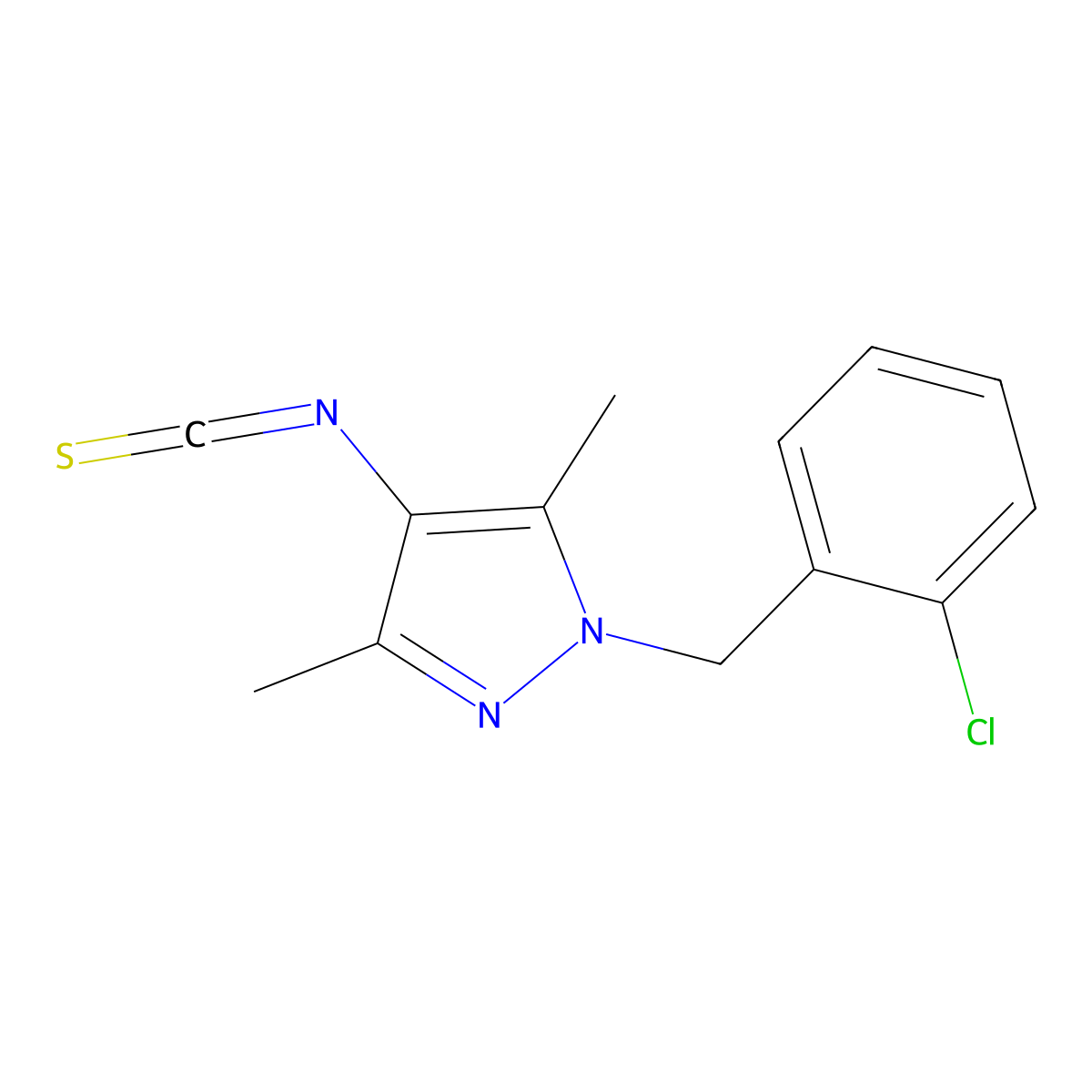 1-(2-Chloro-benzyl)-4-isothiocyanato-3,5-dimethyl-1H-pyrazole molecular structure, CAS 1004193-62-7