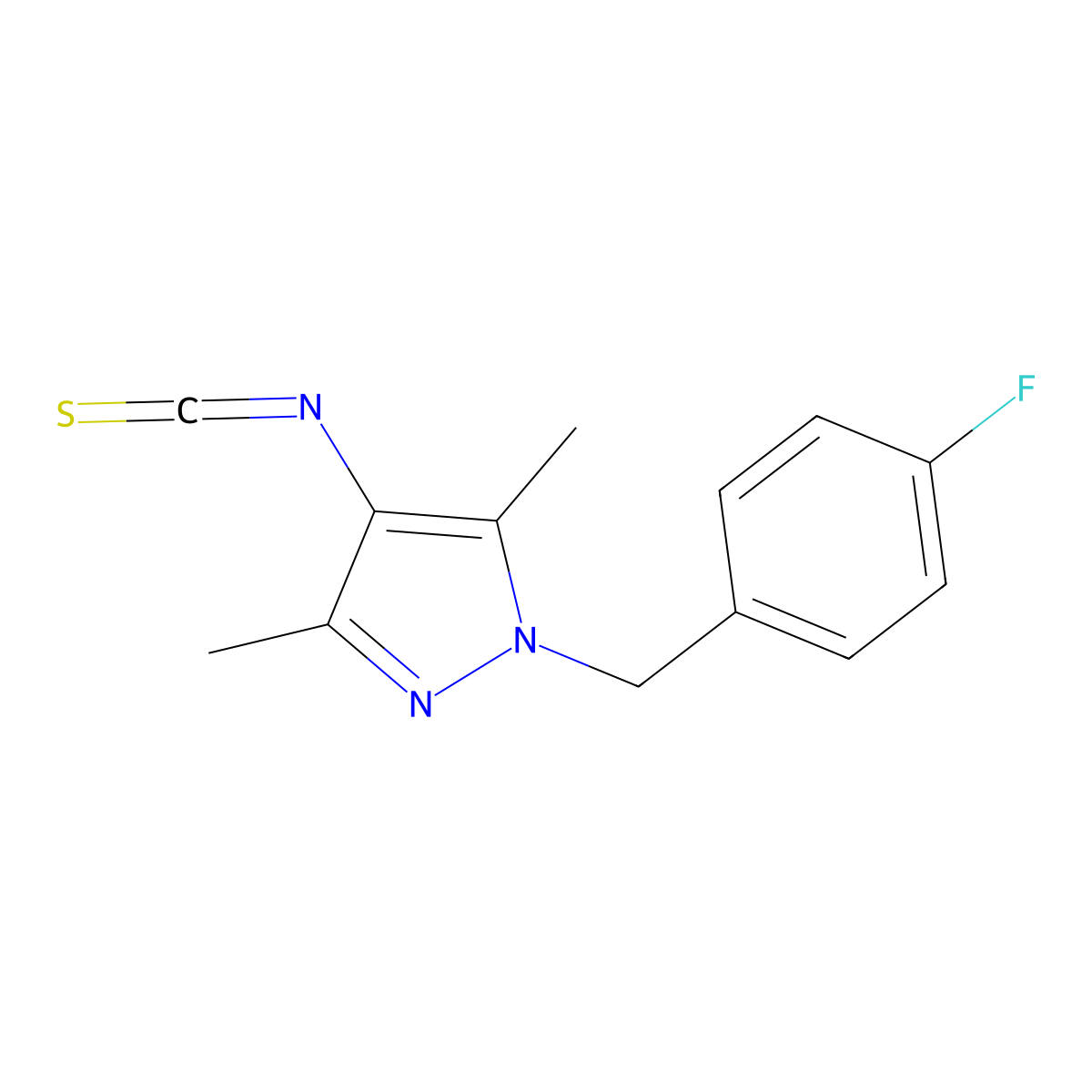 1-(4-Fluoro-benzyl)-4-isothiocyanato-3,5-dimethyl-1H-pyrazole molecular structure, CAS 1004193-64-9