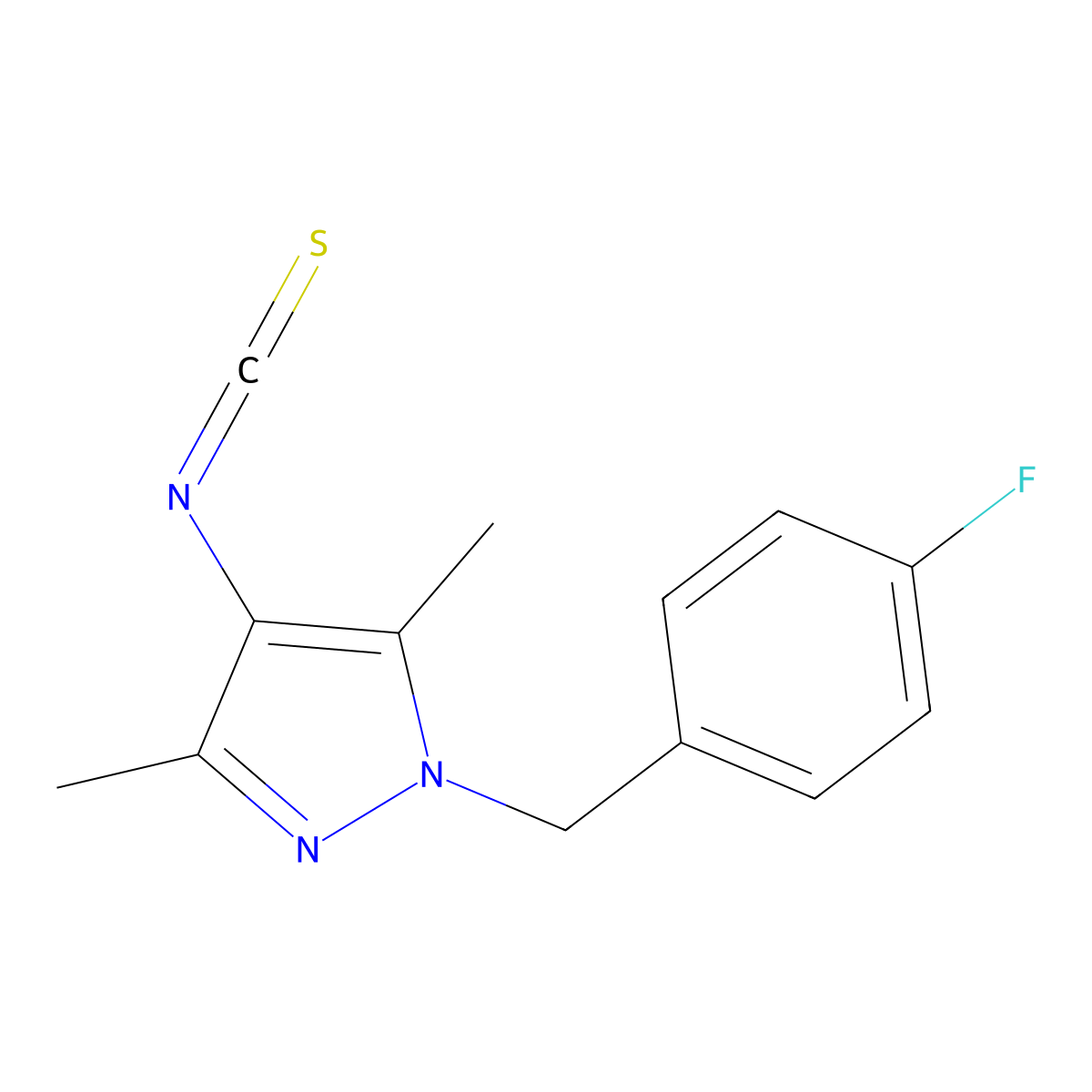 1-(4-Fluoro-benzyl)-4-isothiocyanato-3,5-dimethyl-1H-pyrazole molecular structure, CAS 1004193-64-9