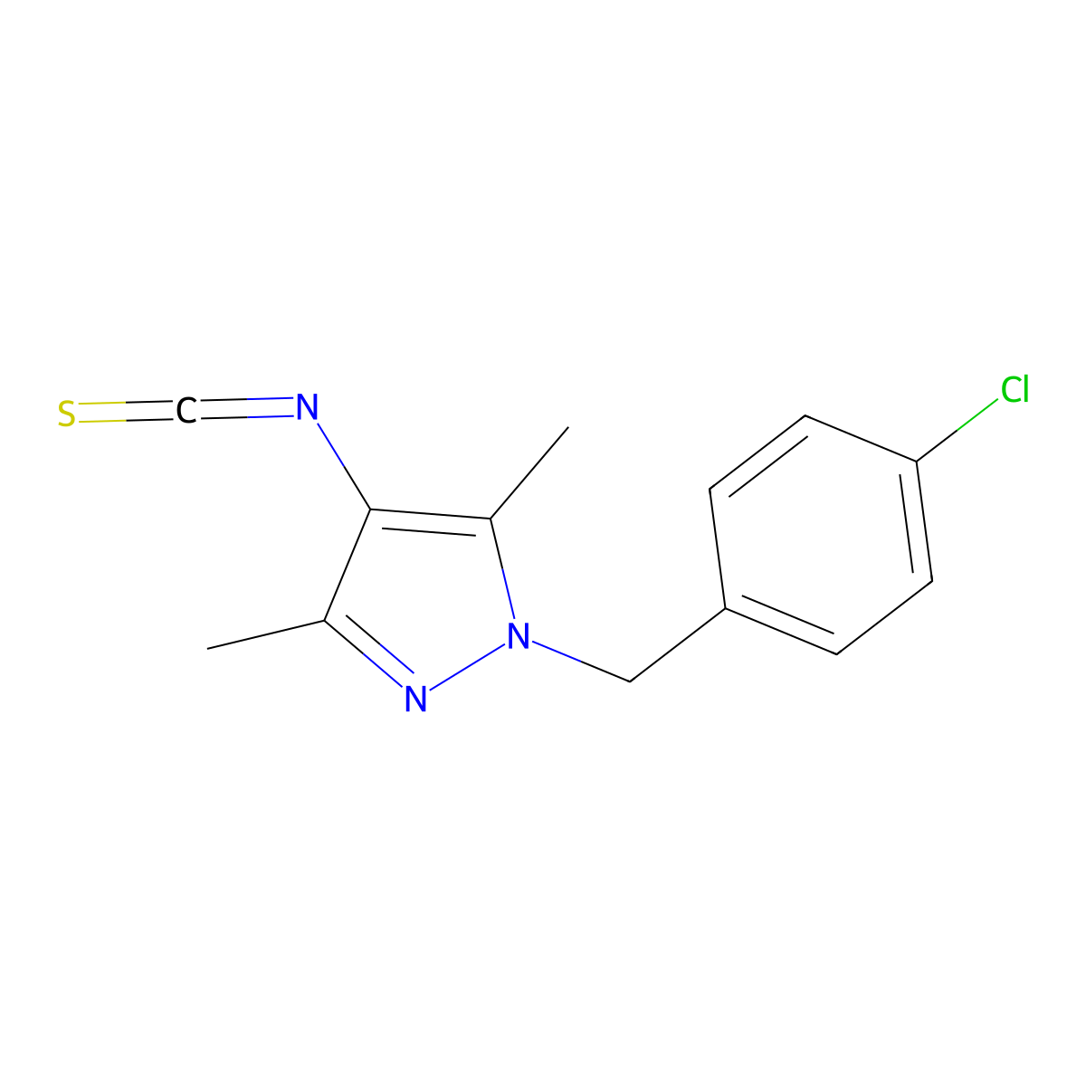 1-(4-Chloro-benzyl)-4-isothiocyanato-3,5-dimethyl-1H-pyrazole molecular structure, CAS 1004193-65-0