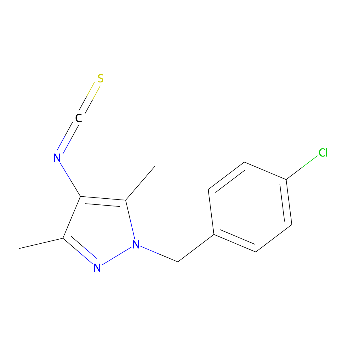 1-(4-Chloro-benzyl)-4-isothiocyanato-3,5-dimethyl-1H-pyrazole molecular structure, CAS 1004193-65-0