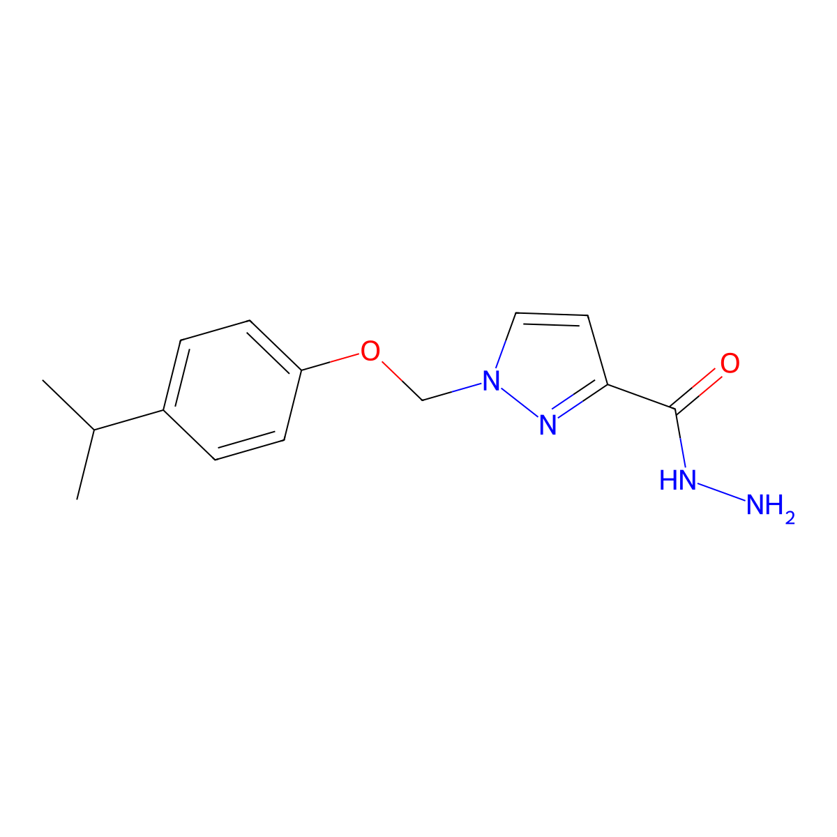 1-((4-Isopropylphenoxy)methyl)-1H-pyrazole-3-carbohydrazide molecular structure, CAS 1004194-05-1