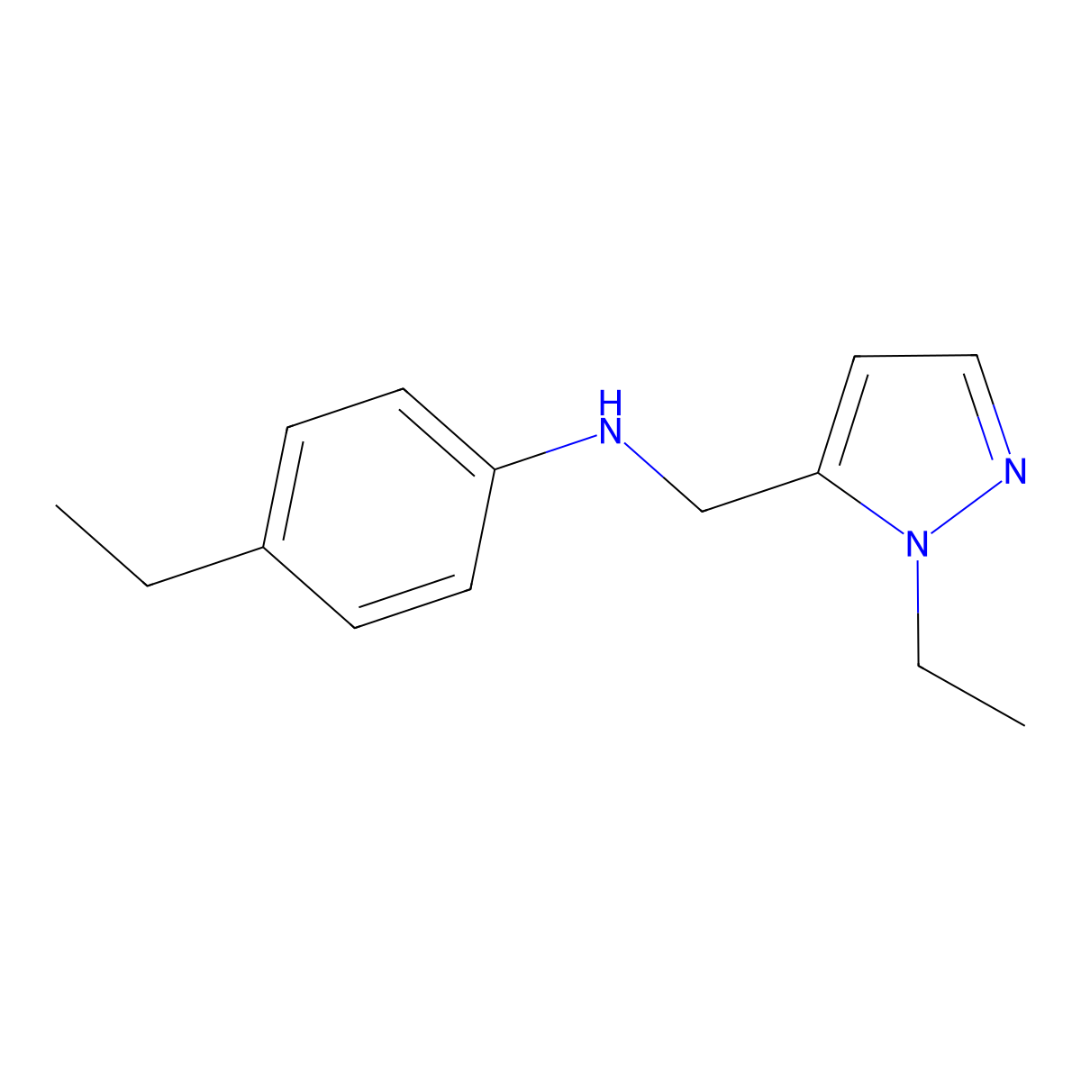 4-Ethyl-N-((1-ethyl-1H-pyrazol-5-yl)methyl)aniline molecular structure, CAS 1004194-26-6