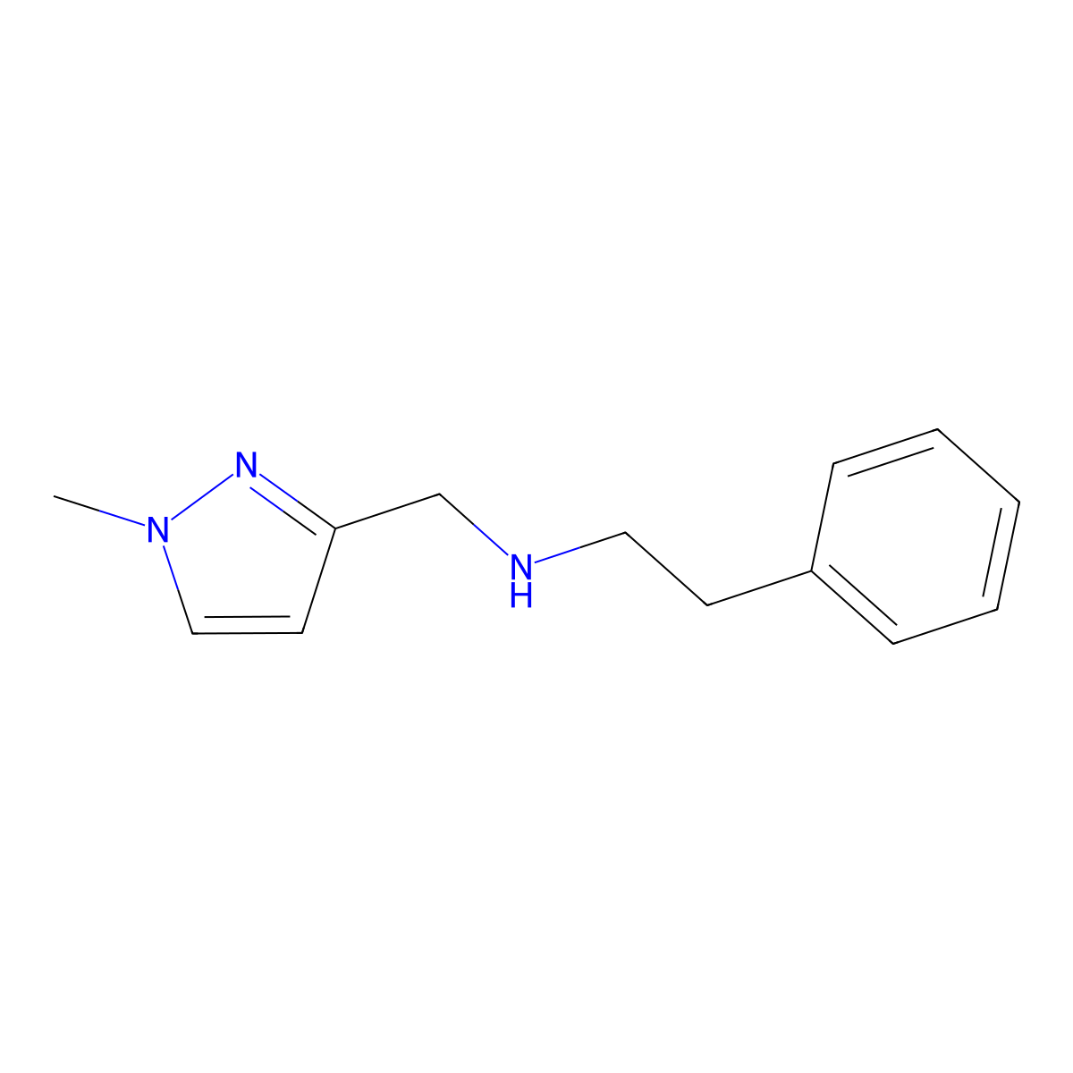 1-Methyl-N-(2-phenylethyl)-1H-pyrazole-3-methanamine molecular structure, CAS 1004194-27-7