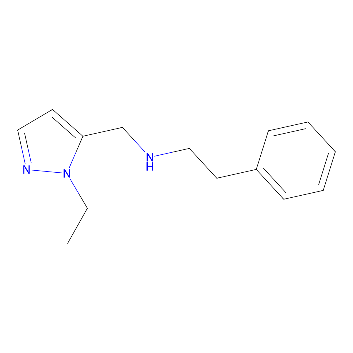 N-((1-Ethyl-1H-pyrazol-5-yl)methyl)-2-phenylethanamine molecular structure, CAS 1004194-30-2