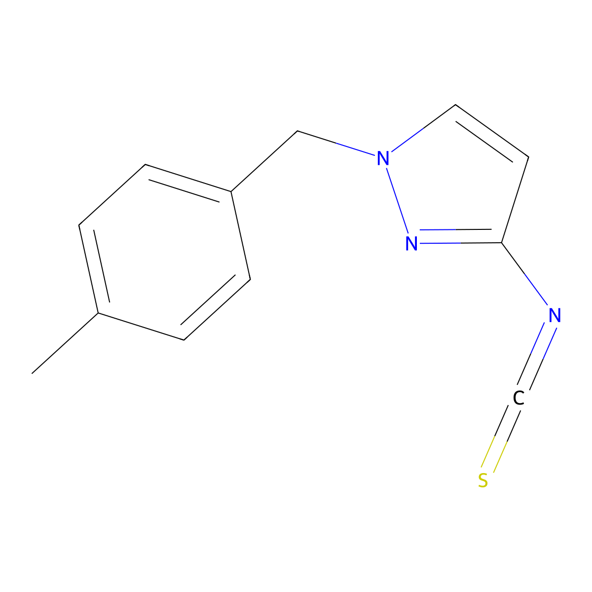 3-Isothiocyanato-1-(4-methyl-benzyl)-1H-pyrazole molecular structure, CAS 1004194-38-0