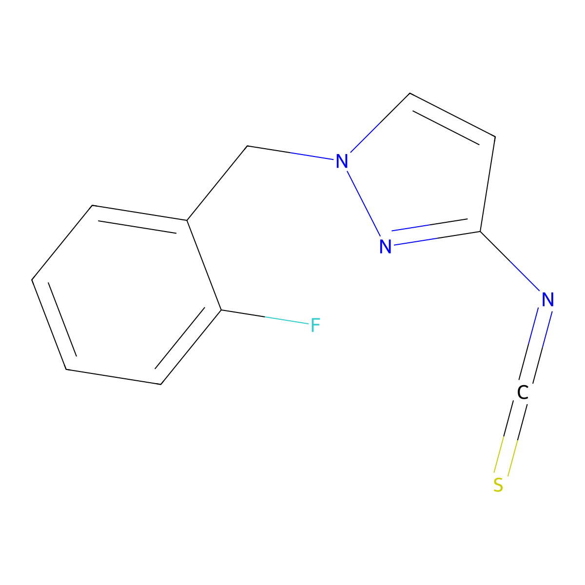 1-(2-Fluoro-benzyl)-3-isothiocyanato-1H-pyrazole molecular structure, CAS 1004194-40-4
