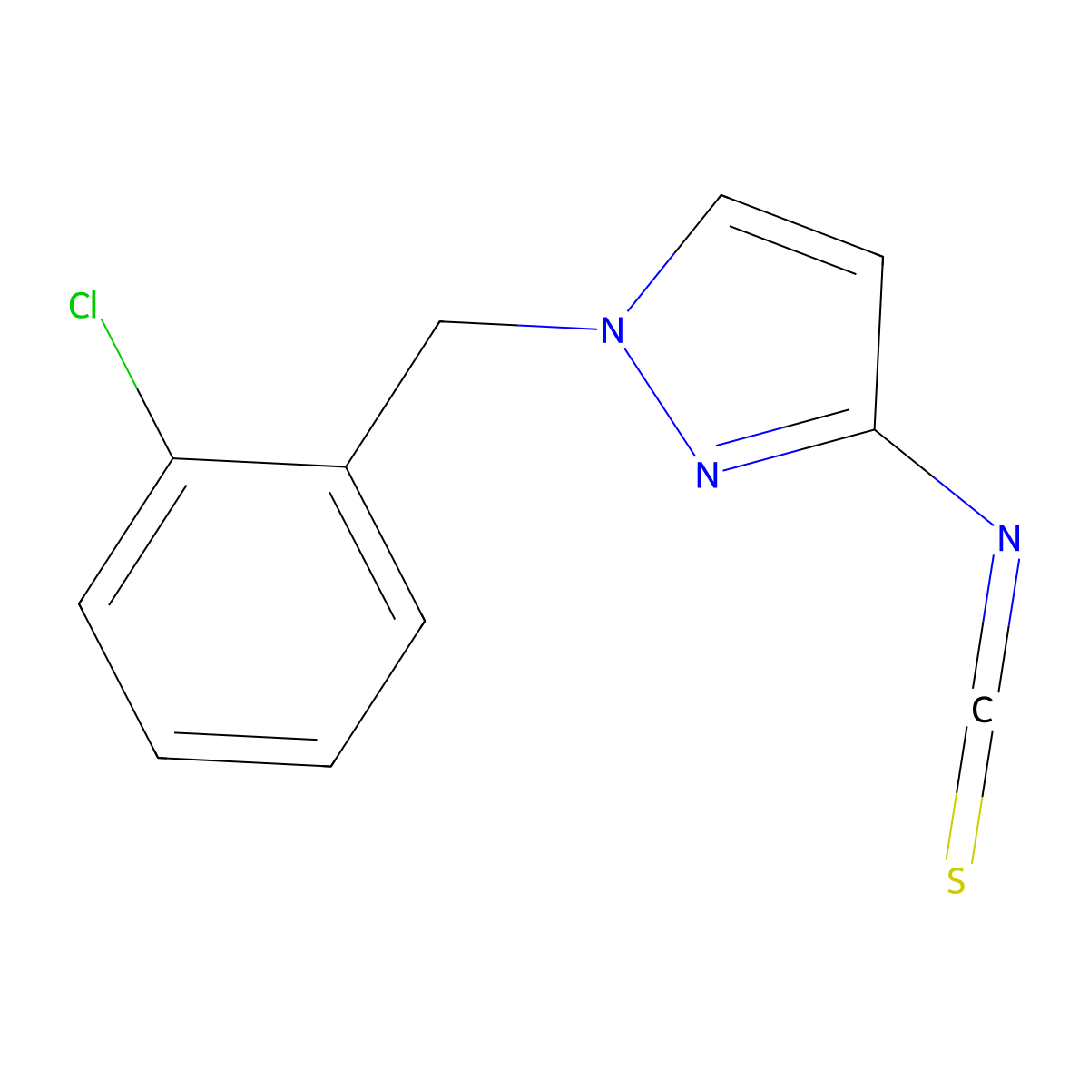1-(2-Chloro-benzyl)-3-isothiocyanato-1H-pyrazole molecular structure, CAS 1004194-44-8
