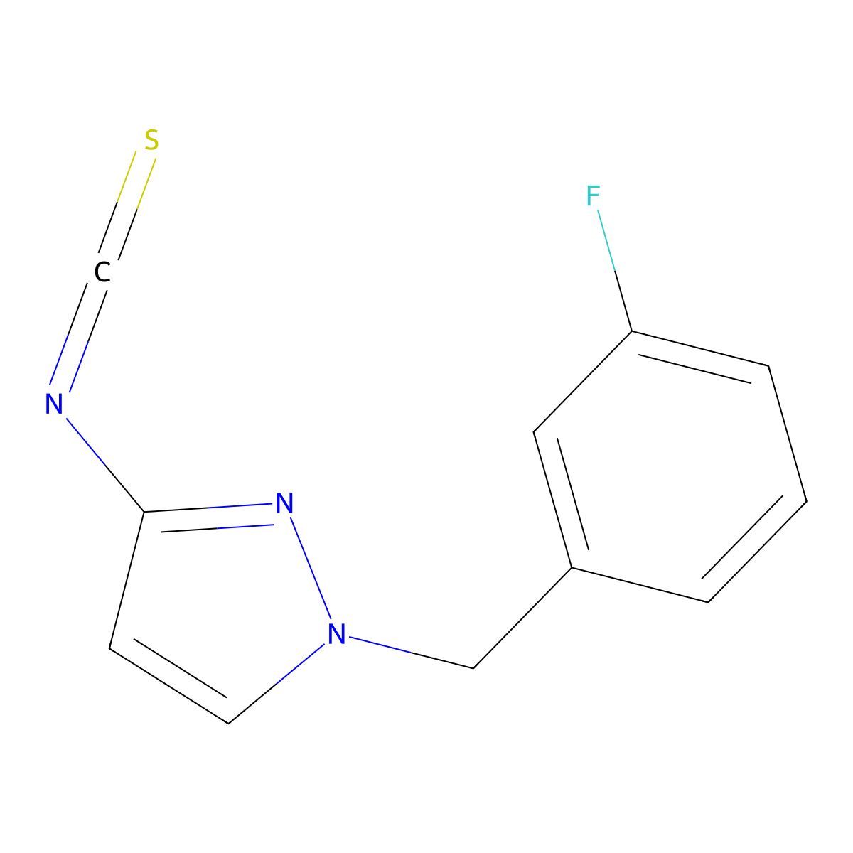 1-(3-Fluoro-benzyl)-3-isothiocyanato-1H-pyrazole molecular structure, CAS 1004194-45-9
