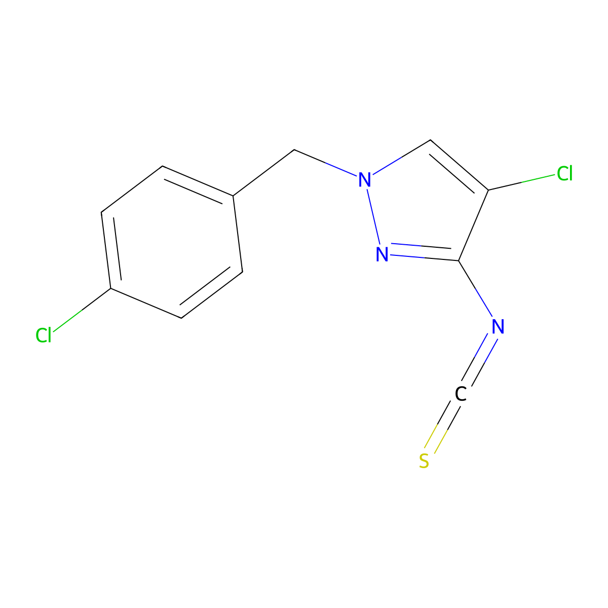 4-chloro-1-(4-chlorobenzyl)-3-isothiocyanato-1H-pyrazole molecular structure, CAS 1004194-59-5