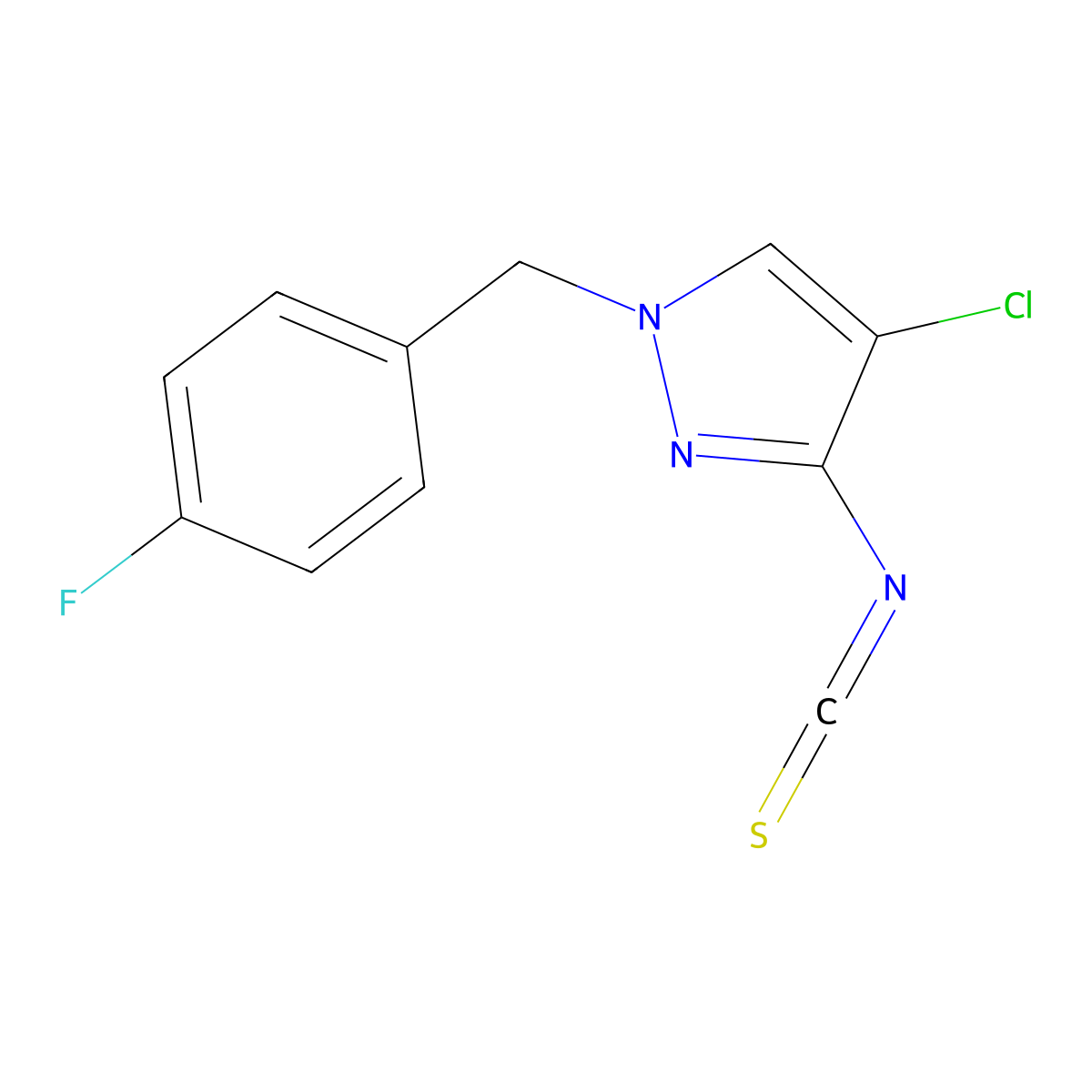 4-Chloro-1-(4-fluoro-benzyl)-3-isothiocyanato-1H-pyrazole molecular structure, CAS 1004194-65-3