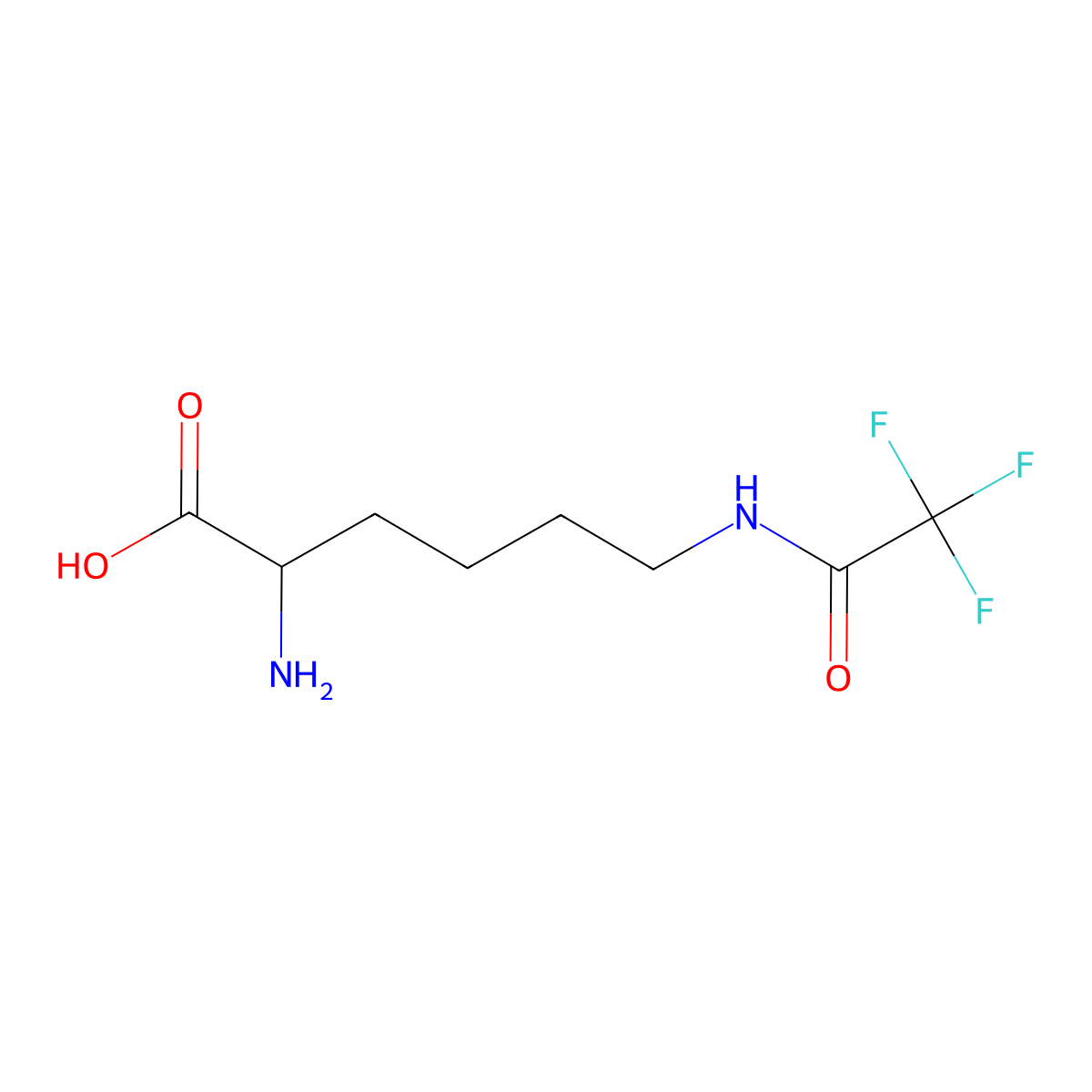 2-amino-6-[(2,2,2-trifluoroacetyl)amino]hexanoic Acid molecular structure, CAS 10042-27-0