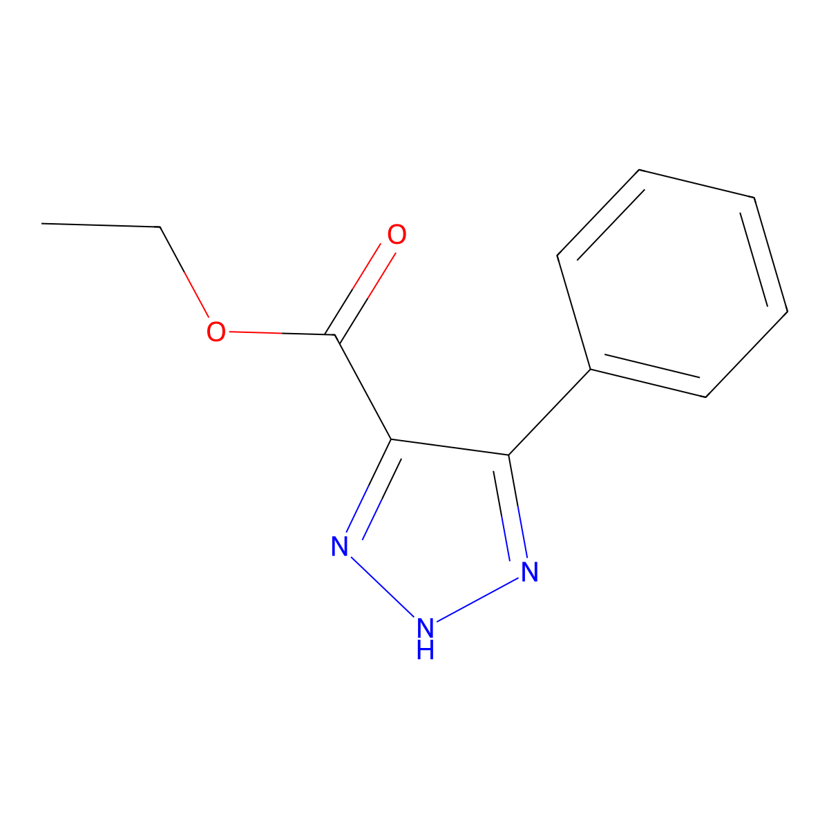 Ethyl 5-phenyl-1H-1,2,3-triazole-4-carboxylate molecular structure, CAS 10042-47-4