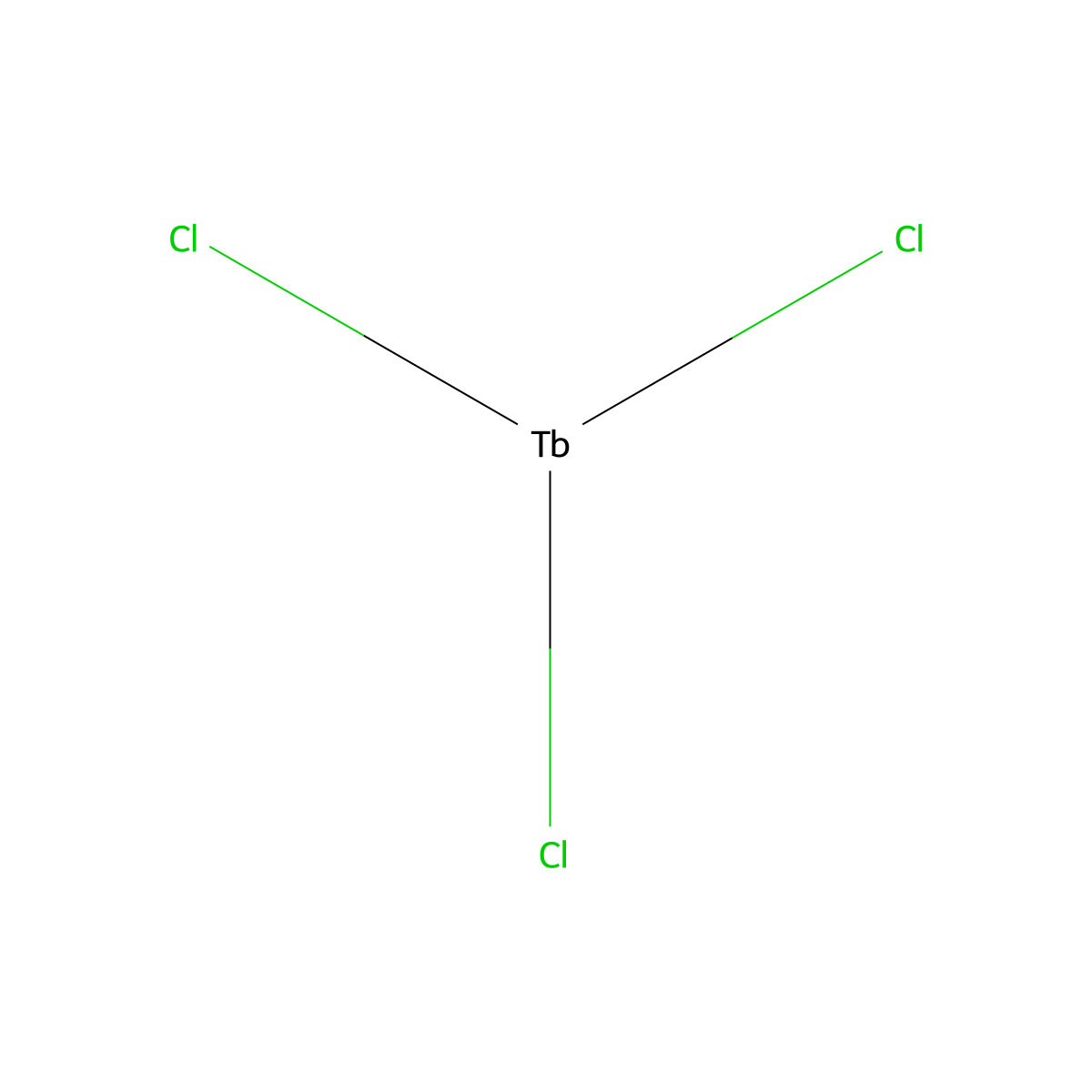 Terbium chloride molecular structure, CAS 10042-88-3