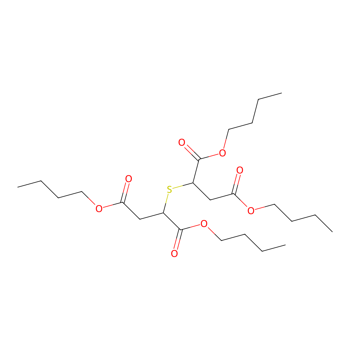 Tetrabutyl thiodisuccinate molecular structure, CAS 10042-89-4