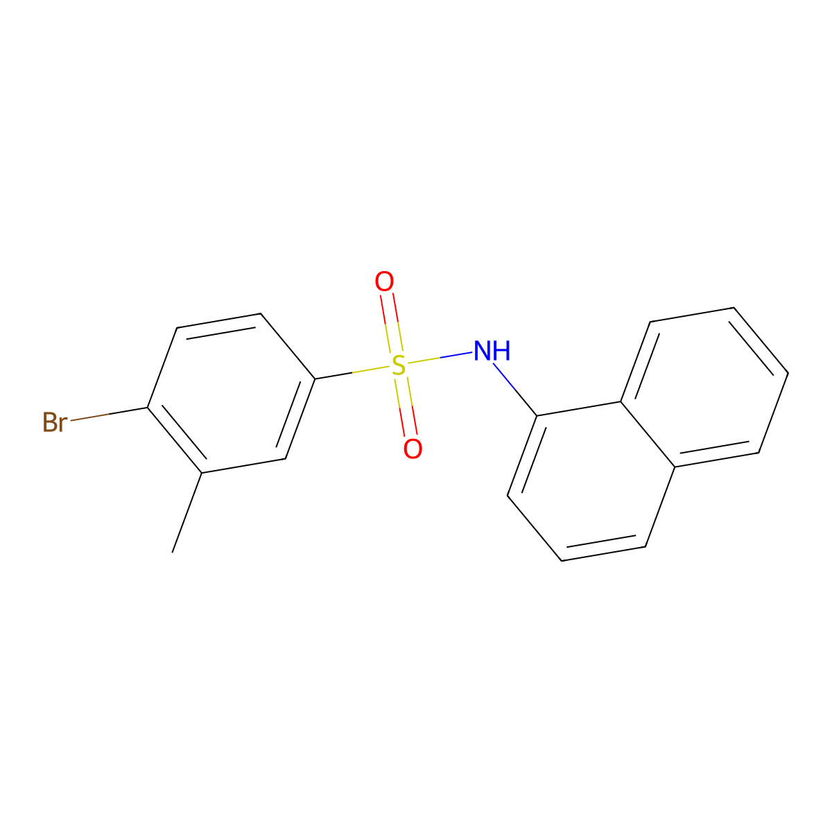 4-bromo-3-methyl-N-naphthalen-1-ylbenzenesulfonamide molecular structure, CAS 1004206-17-0