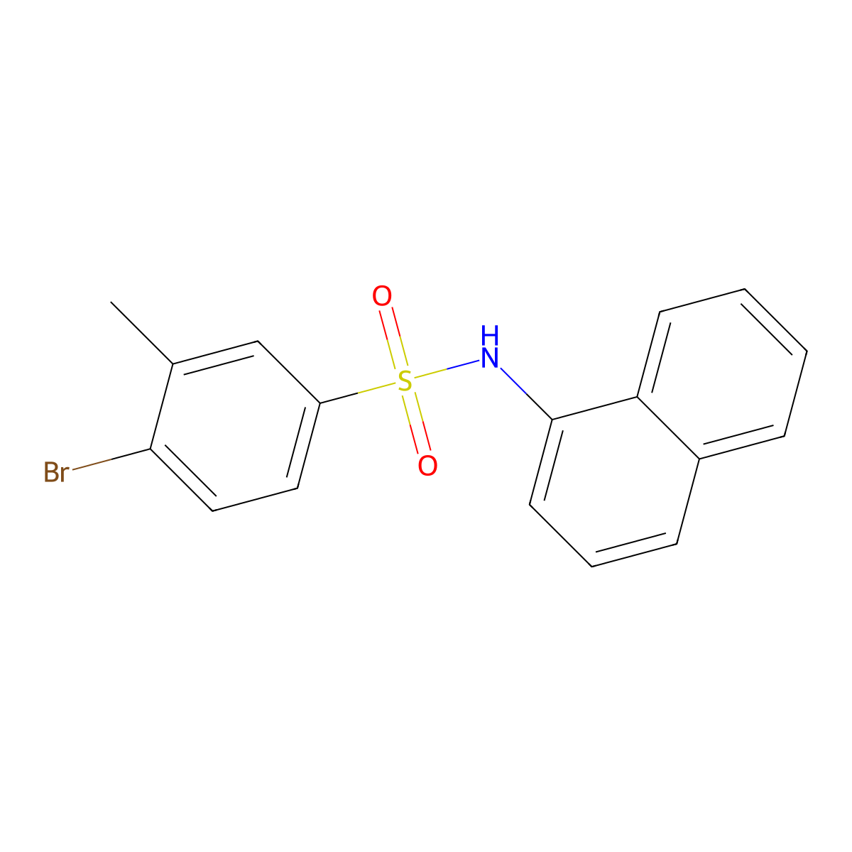 4-bromo-3-methyl-N-naphthalen-1-ylbenzenesulfonamide molecular structure, CAS 1004206-17-0
