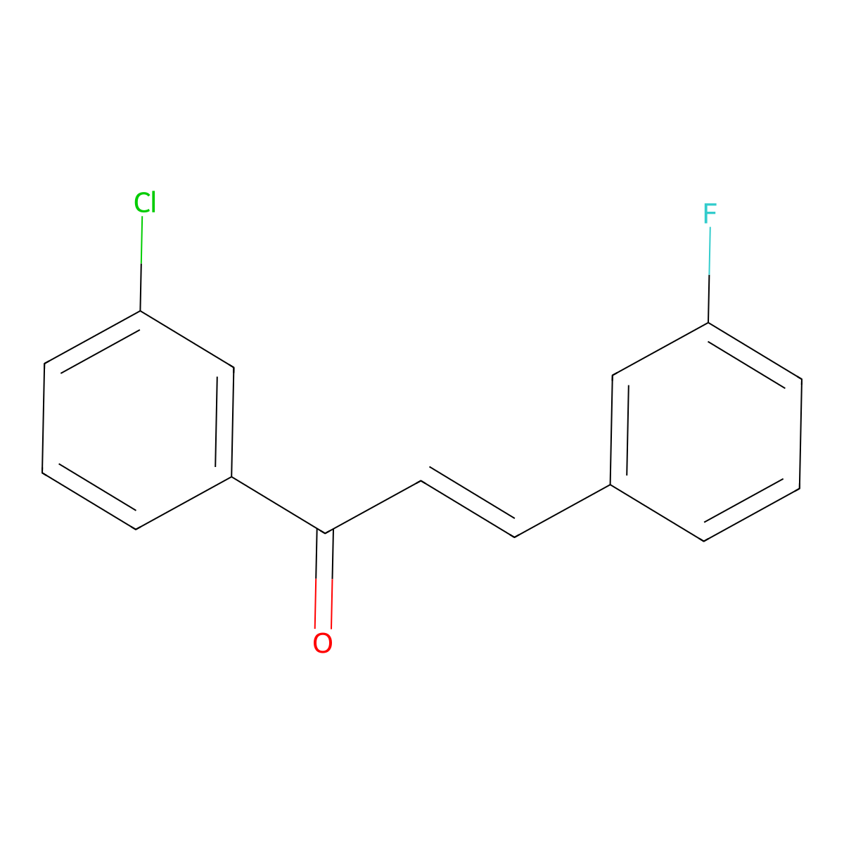(2E)-1-(3-Chlorophenyl)-3-(3-fluorophenyl)prop-2-en-1-one molecular structure, CAS 1004211-97-5