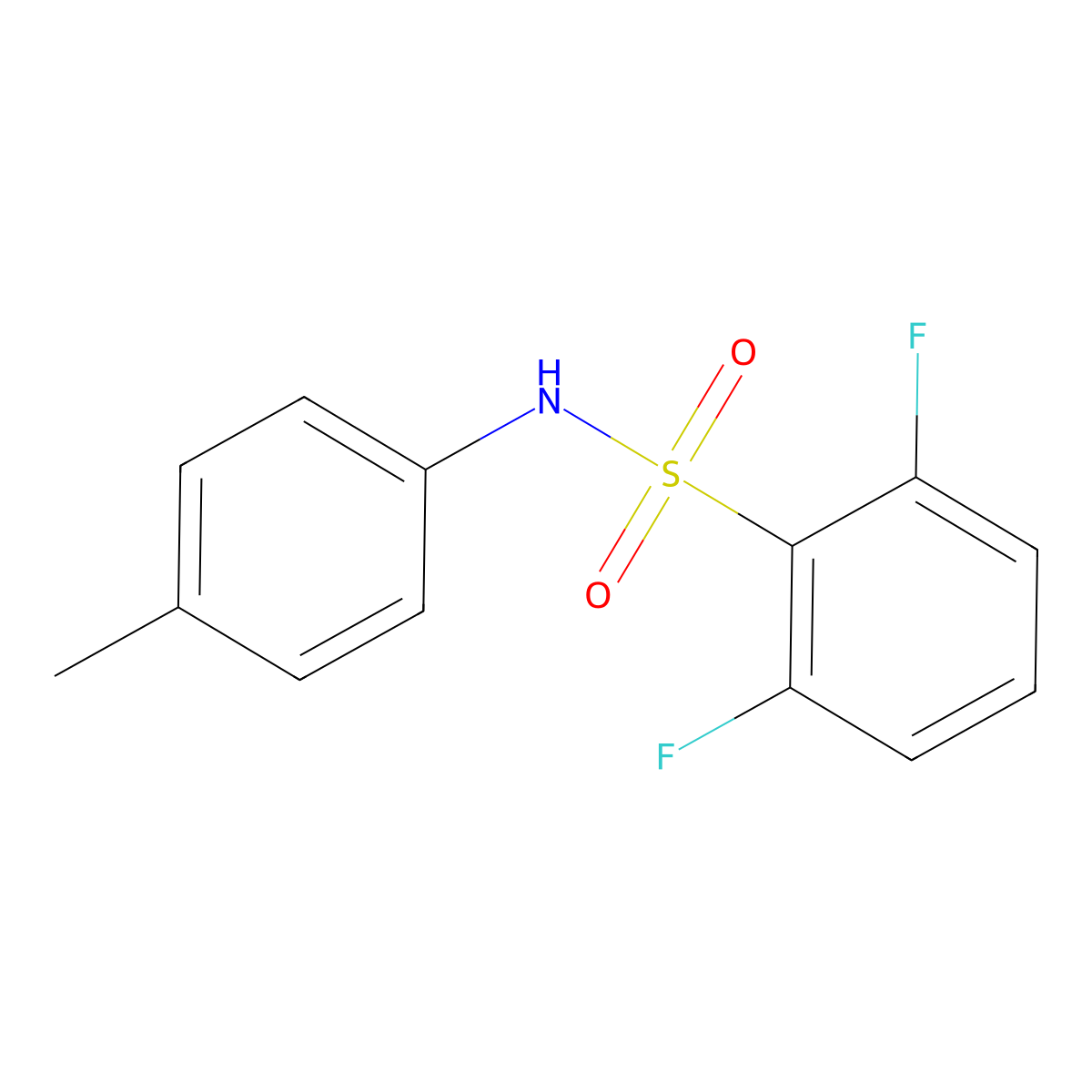 2,6-difluoro-N-(4-methylphenyl)benzenesulfonamide molecular structure, CAS 1004219-56-0