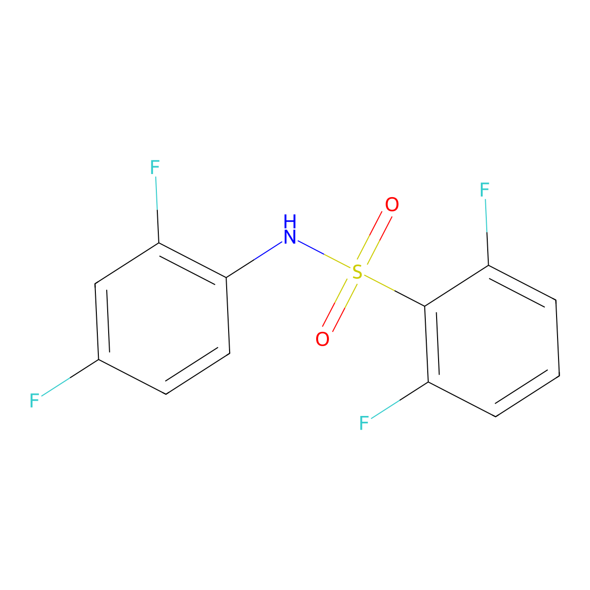 N-(2,4-difluorophenyl)-2,6-difluorobenzenesulfonamide molecular structure, CAS 1004219-98-0