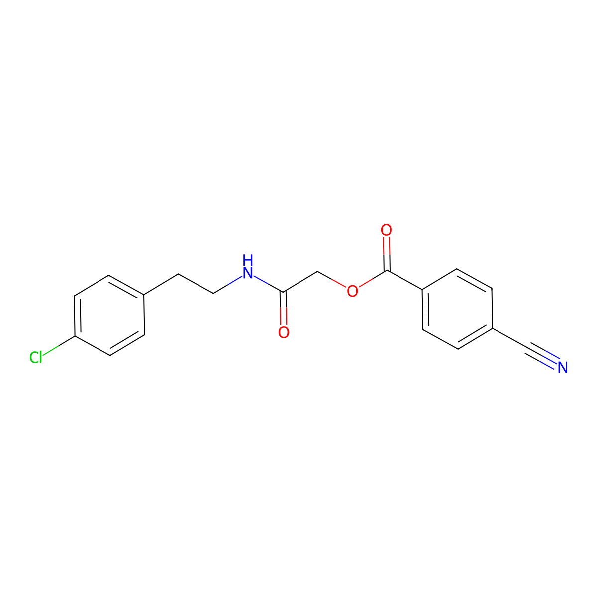 [2-[2-(4-Chlorophenyl)ethylamino]-2-oxoethyl] 4-cyanobenzoate molecular structure, CAS 1004221-07-1