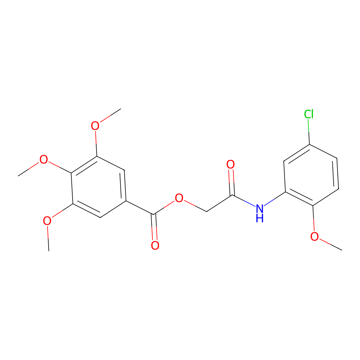 [2-(5-Chloro-2-methoxyanilino)-2-oxoethyl] 3,4,5-trimethoxybenzoate molecular structure, CAS 1004222-06-3