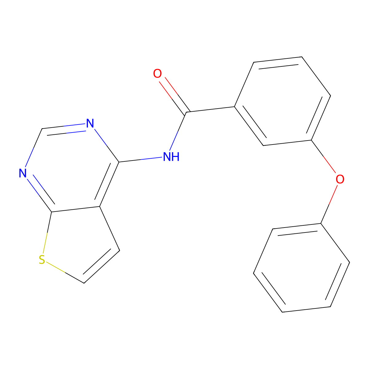 3-Phenoxy-N-{thieno[2,3-D]pyrimidin-4-YL}benzamide molecular structure, CAS 1004223-15-7
