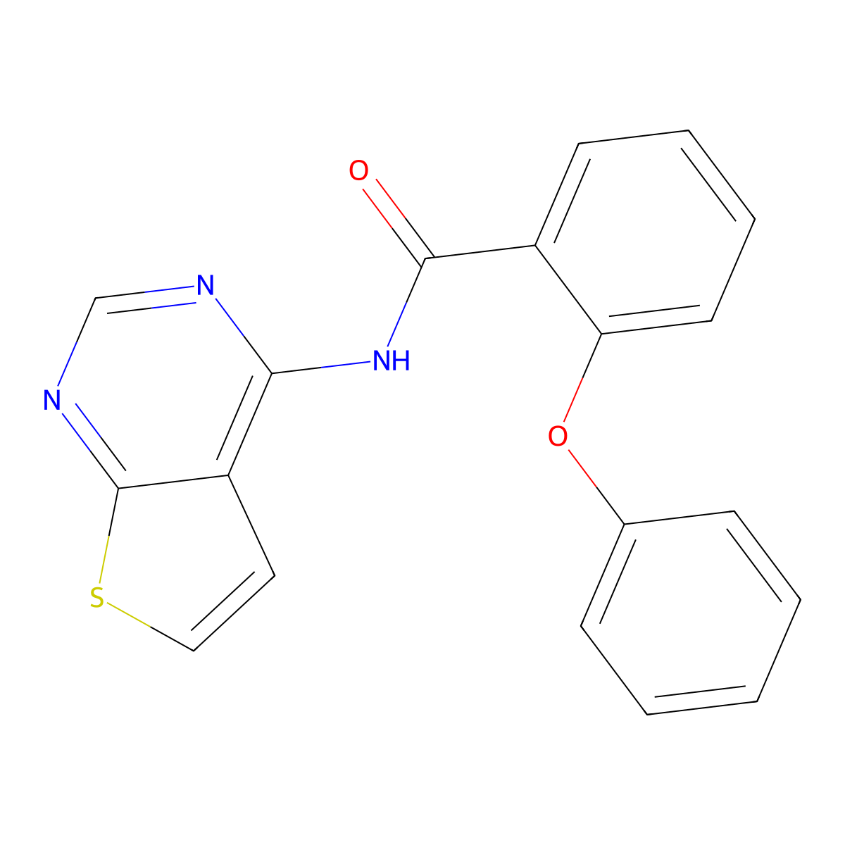 2-Phenoxy-N-{thieno[2,3-D]pyrimidin-4-YL}benzamide molecular structure, CAS 1004223-54-4