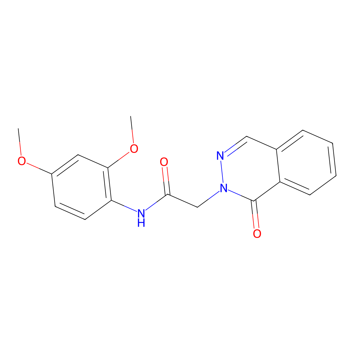N-(2,4-dimethoxyphenyl)-2-(1-oxophthalazin-2(1H)-yl)acetamide molecular structure, CAS 1004247-75-9