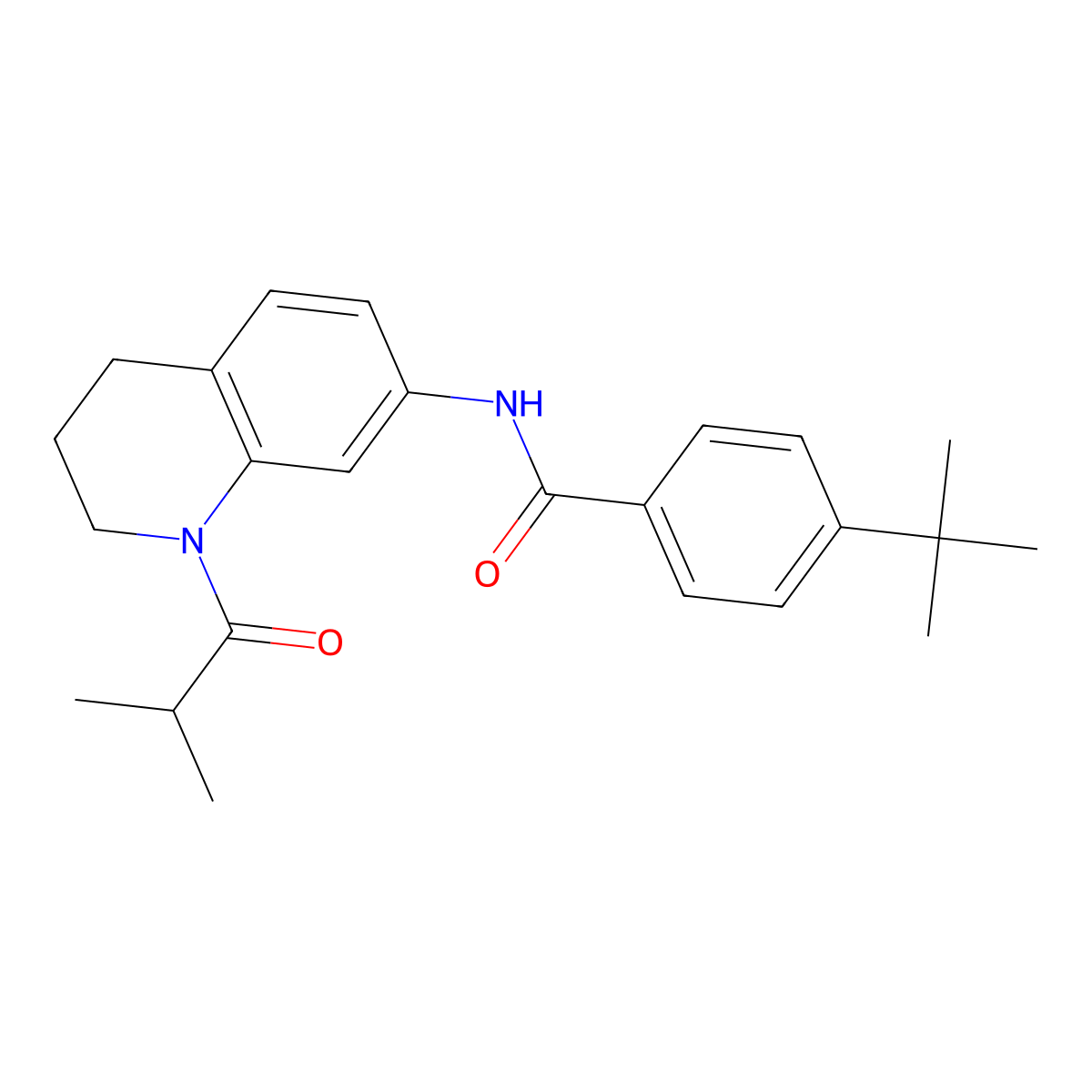 4-(tert-butyl)-N-(1-isobutyryl-1,2,3,4-tetrahydroquinolin-7-yl)benzamide molecular structure, CAS 1004253-21-7