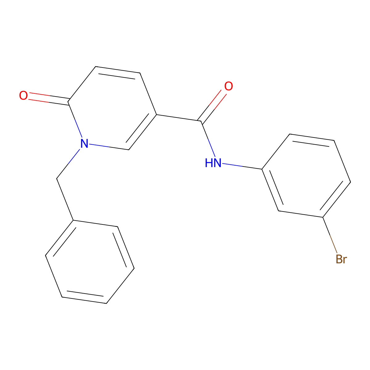 1-benzyl-N-(3-bromophenyl)-6-oxo-1,6-dihydropyridine-3-carboxamide molecular structure, CAS 1004256-13-6