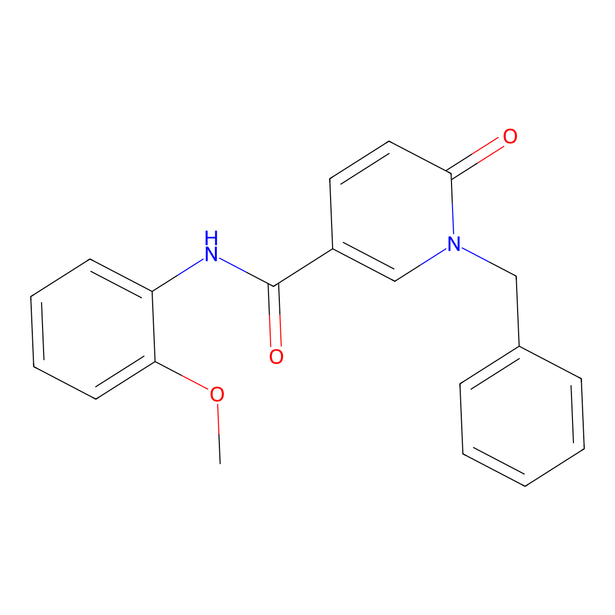 1-benzyl-N-(2-methoxyphenyl)-6-oxo-1,6-dihydropyridine-3-carboxamide molecular structure, CAS 1004256-16-9