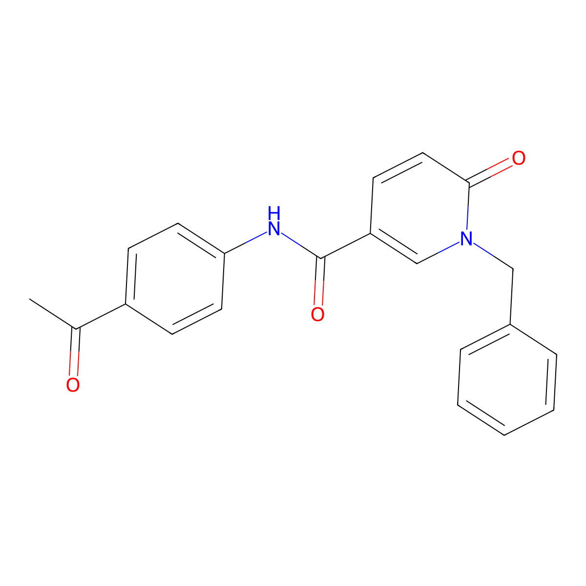 N-(4-acetylphenyl)-1-benzyl-6-oxo-1,6-dihydropyridine-3-carboxamide molecular structure, CAS 1004256-21-6
