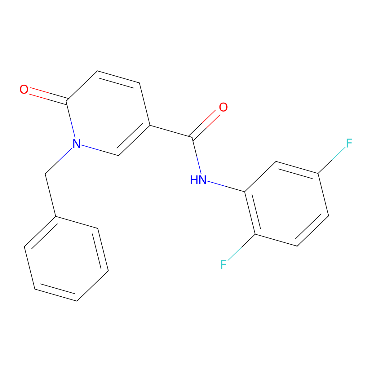 1-benzyl-N-(2,5-difluorophenyl)-6-oxo-1,6-dihydropyridine-3-carboxamide molecular structure, CAS 1004256-25-0