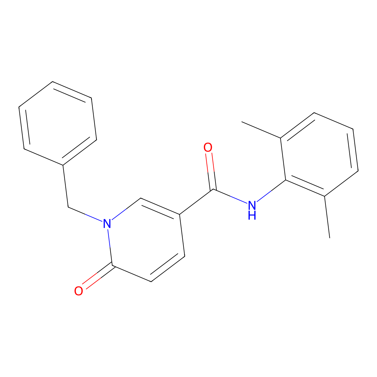 1-benzyl-N-(2,6-dimethylphenyl)-6-oxo-1,6-dihydropyridine-3-carboxamide molecular structure, CAS 1004256-29-4