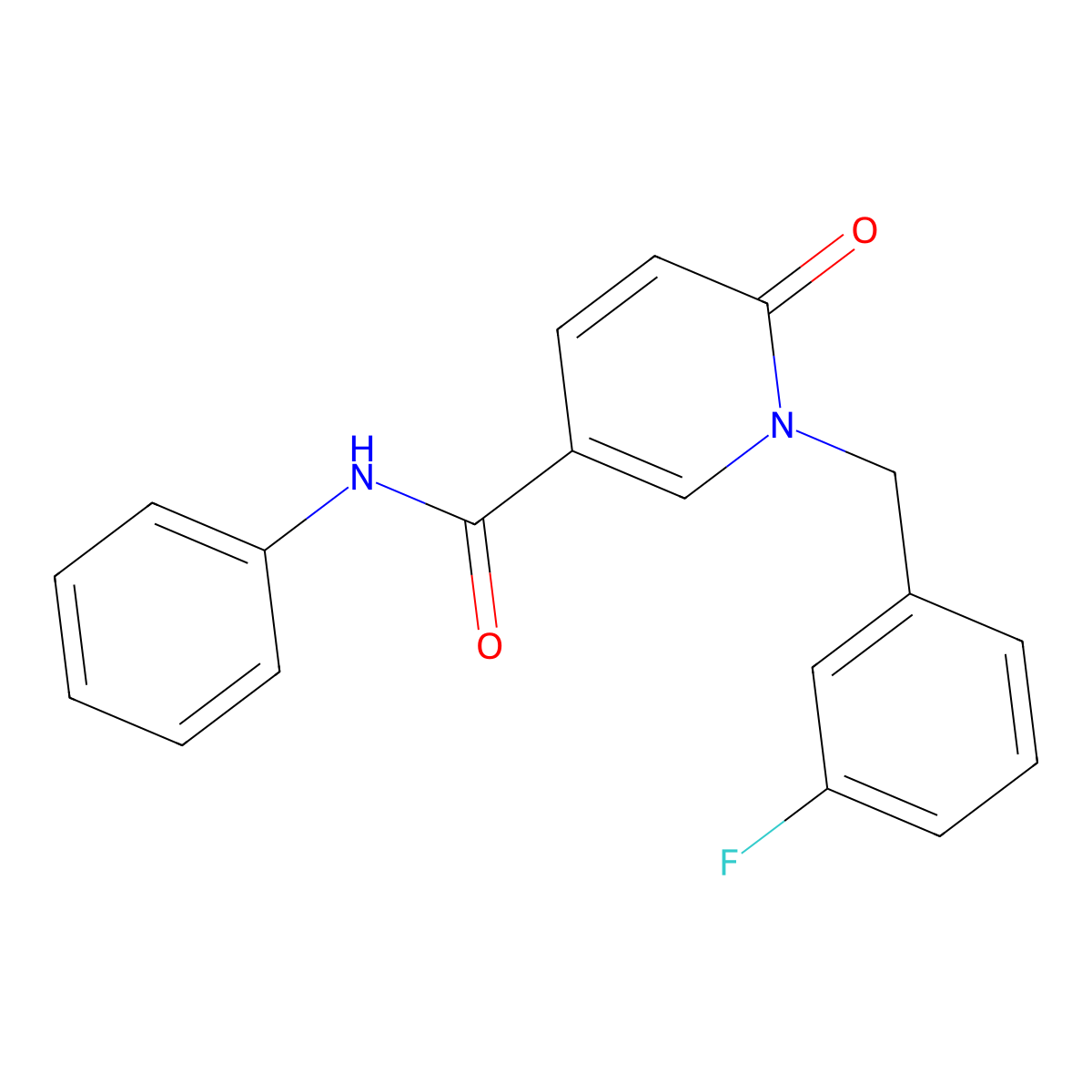 1-[(3-fluorophenyl)methyl]-6-oxo-N-phenylpyridine-3-carboxamide molecular structure, CAS 1004256-58-9