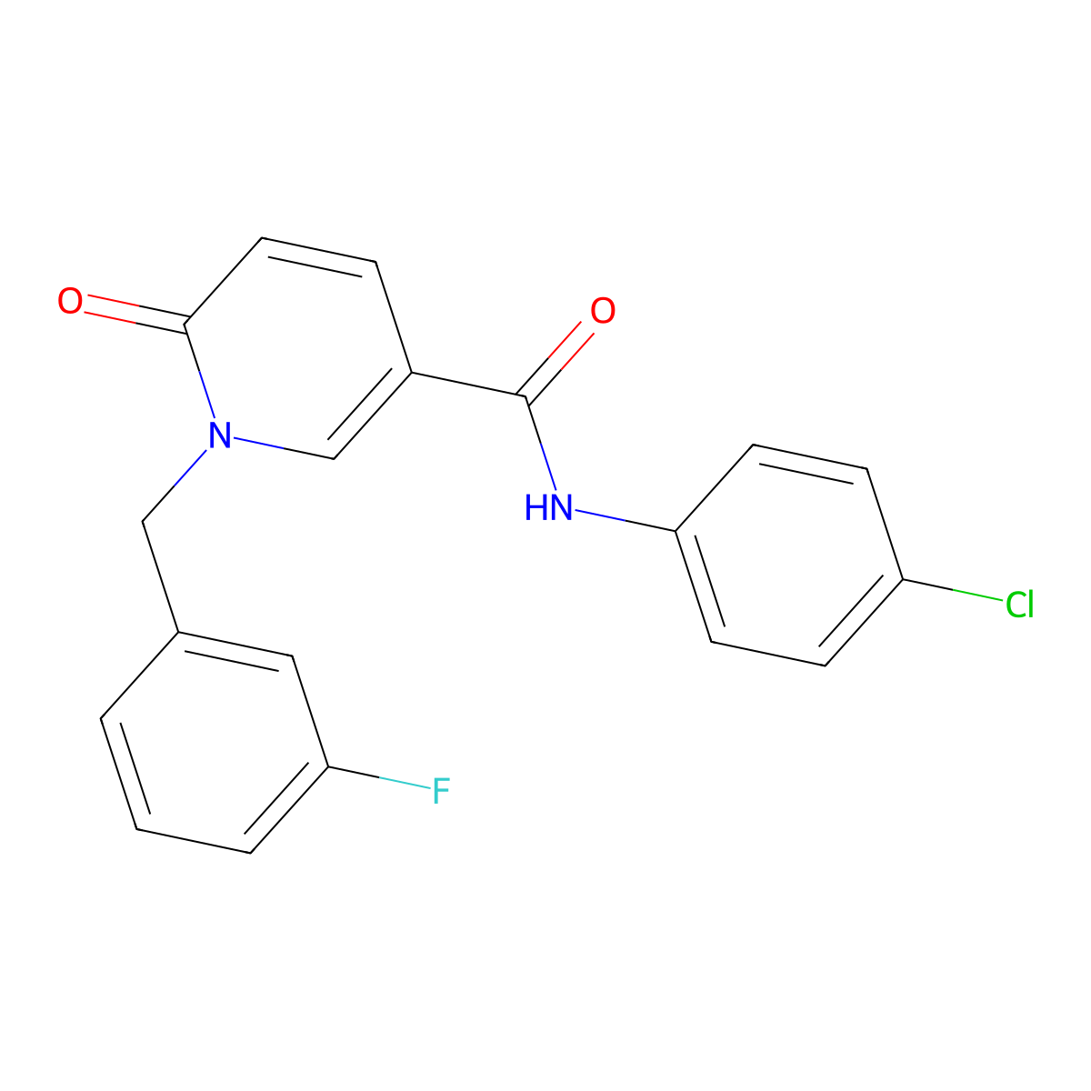 N-(4-chlorophenyl)-1-[(3-fluorophenyl)methyl]-6-oxopyridine-3-carboxamide molecular structure, CAS 1004256-62-5