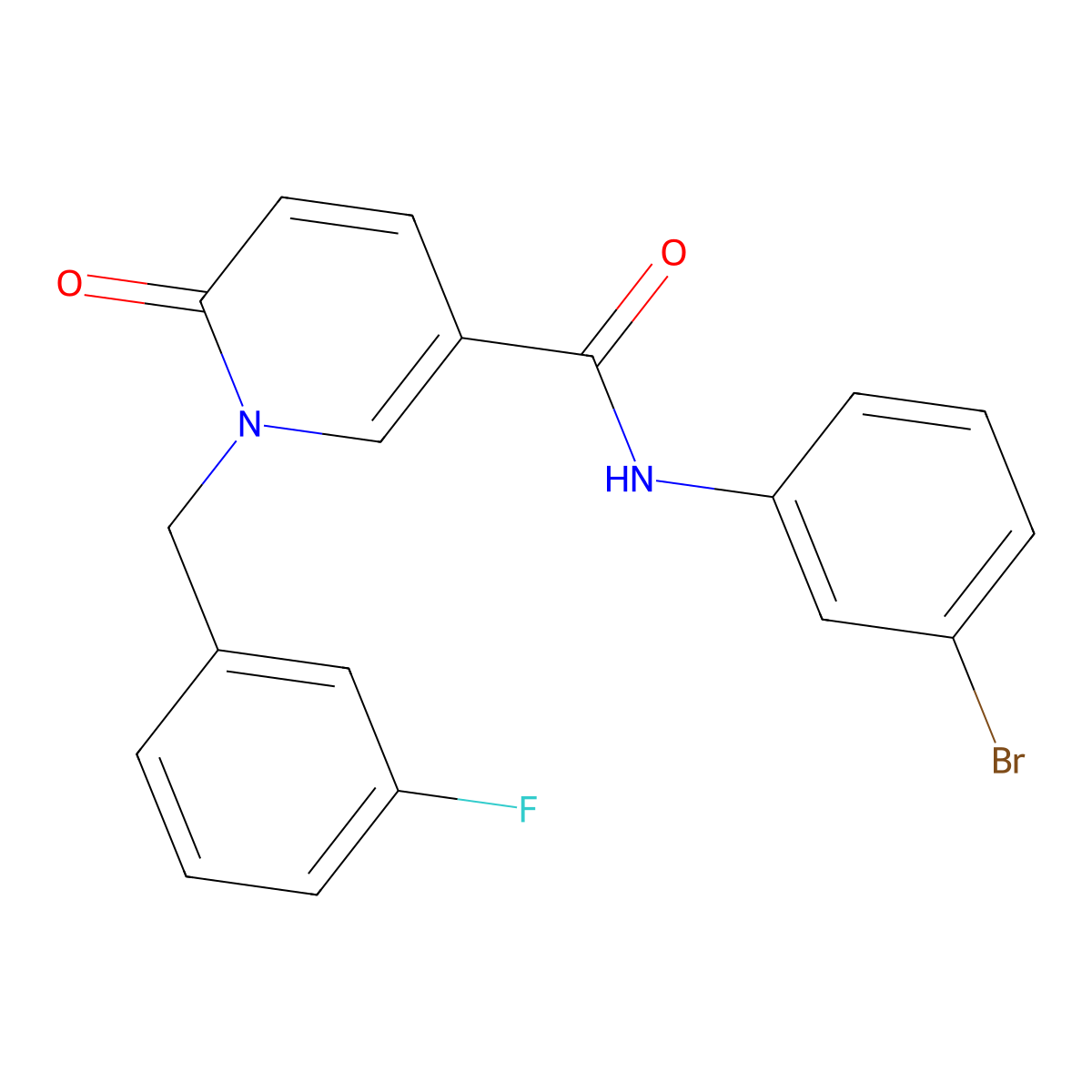 N-(3-bromophenyl)-1-[(3-fluorophenyl)methyl]-6-oxopyridine-3-carboxamide molecular structure, CAS 1004256-66-9