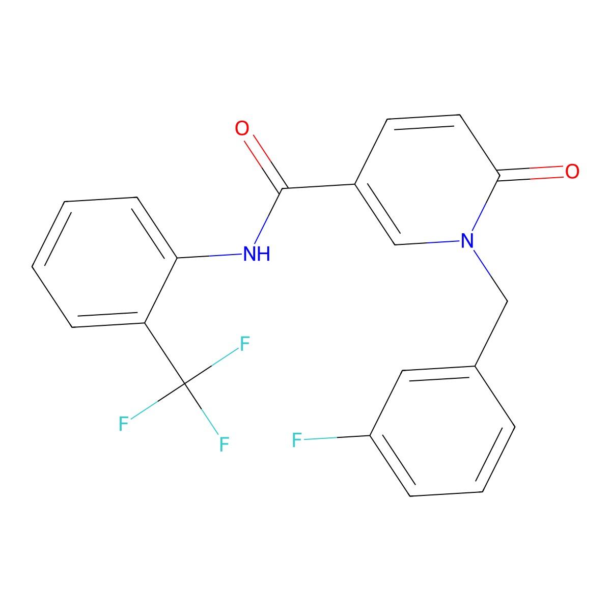 1-[(3-fluorophenyl)methyl]-6-oxo-N-[2-(trifluoromethyl)phenyl]pyridine-3-carboxamide molecular structure, CAS 1004256-67-0