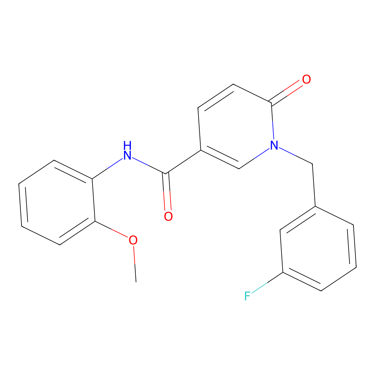 1-[(3-fluorophenyl)methyl]-N-(2-methoxyphenyl)-6-oxopyridine-3-carboxamide molecular structure, CAS 1004256-68-1