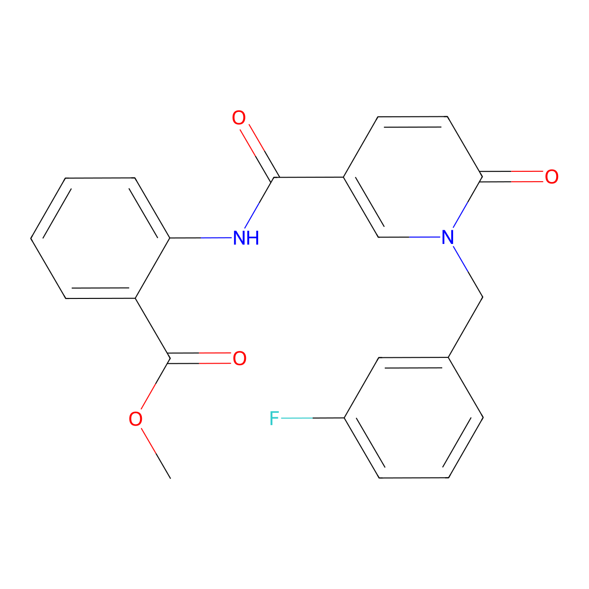Methyl 2-[[1-[(3-fluorophenyl)methyl]-6-oxopyridine-3-carbonyl]amino]benzoate molecular structure, CAS 1004256-83-0