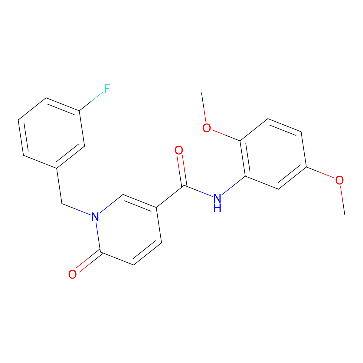 N-(2,5-dimethoxyphenyl)-1-[(3-fluorophenyl)methyl]-6-oxopyridine-3-carboxamide molecular structure, CAS 1004257-00-4