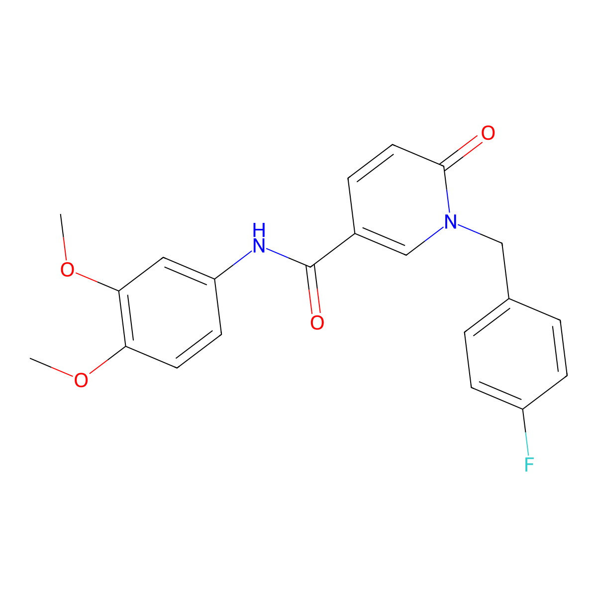 N-(3,4-dimethoxyphenyl)-1-[(4-fluorophenyl)methyl]-6-oxopyridine-3-carboxamide molecular structure, CAS 1004257-14-0
